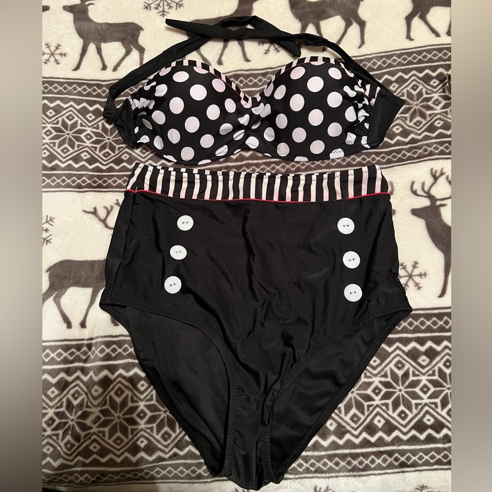 High Waisted “pin up” bikini